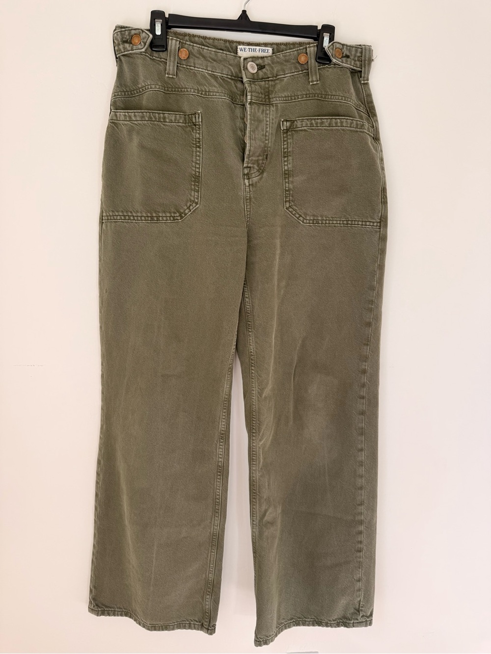 We The Free Olive Straight-Leg Utility Jeans
